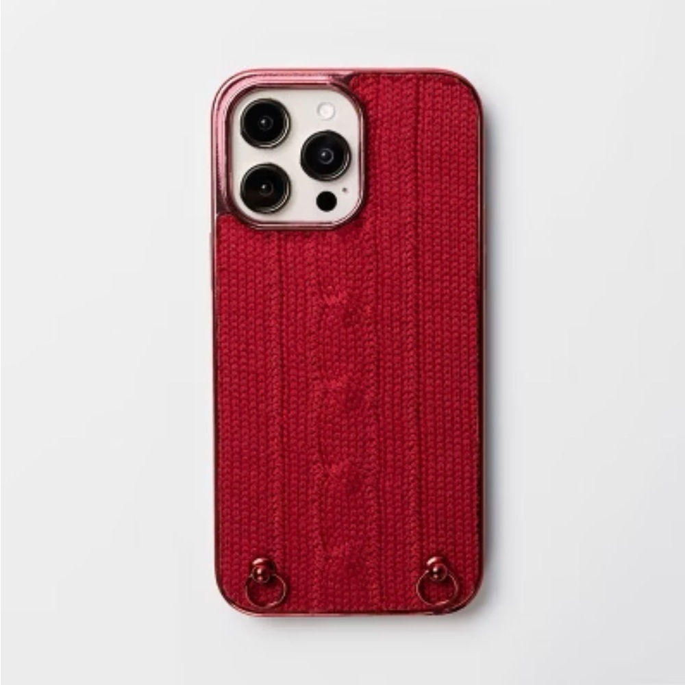 Hello Lux- Red Cable knit Sweater Phone Case - iPhone 16 Pro Max
